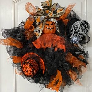 Halloween Pumpkin Wreath